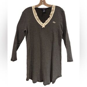 Chaps Jersey Sleep Shirt with Lace Trim